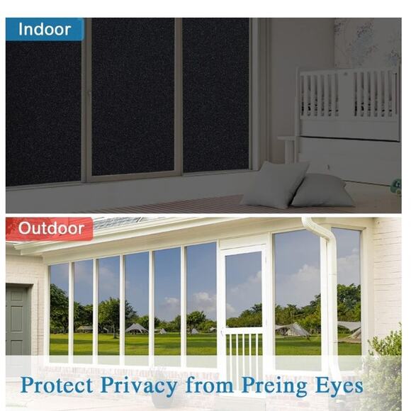 Window Privacy Film Heat Blocking Privacy Film (11.8 x 78.7 Inch, Blackout) - Picture 4 of 7